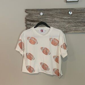Football Print Women's Short Sleeve Top